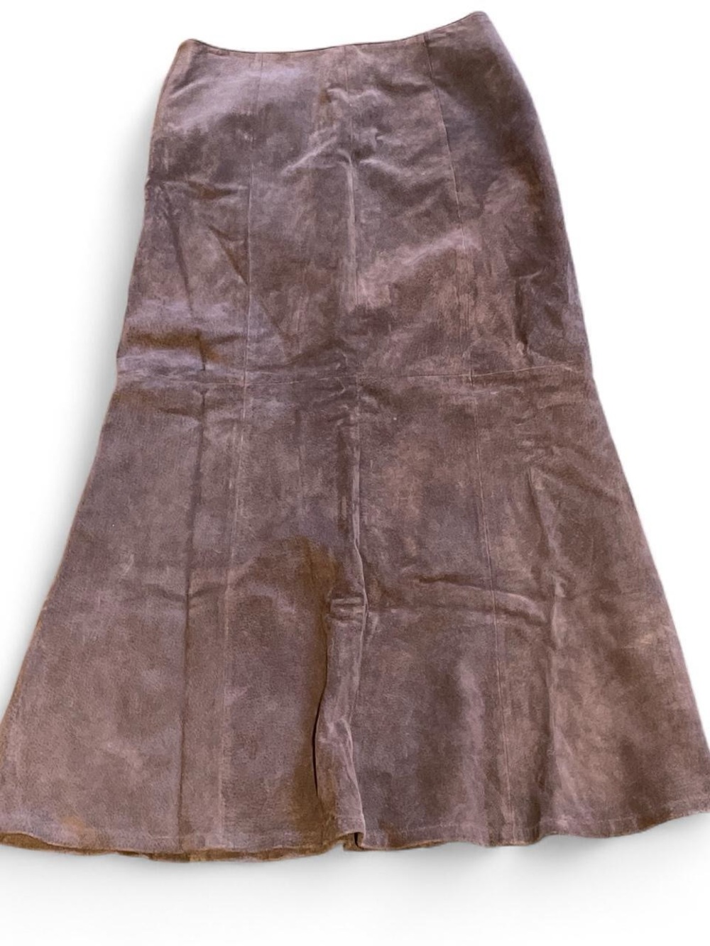 Unique Vintage A.M.I. Brown Suede Maxi Skirt – Size 6